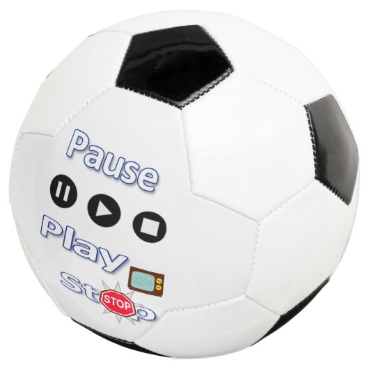 Soccer Ball Play Pause Stop Voetbal (Drie kwart)