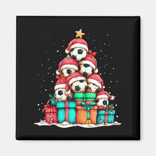 Soccer Ball Player Le Christmas Tree Xmas Long Sle Magneet (Voorkant)