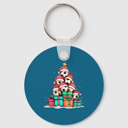Soccer Ball Player Le Christmas Tree Xmas Long Sle Sleutelhanger (Voorkant)
