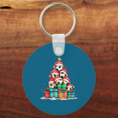 Soccer Ball Player Le Christmas Tree Xmas Long Sle Sleutelhanger (Voorkant)