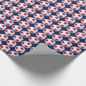 Soccer Ball Red, White and Blue Cadeaupapier (Hoek)