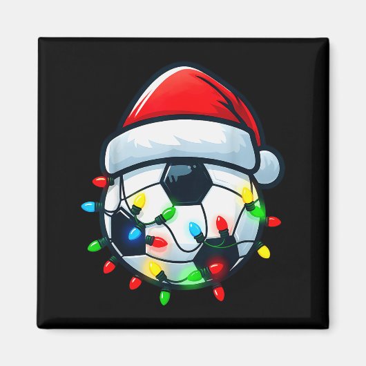 Soccer Ball Santa Hat Xmas Pajamas Players Toddler Magneet (Voorkant)