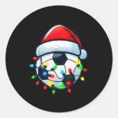 Soccer Ball Santa Hat Xmas Pajamas Players Toddler Ronde Sticker (Voorkant)