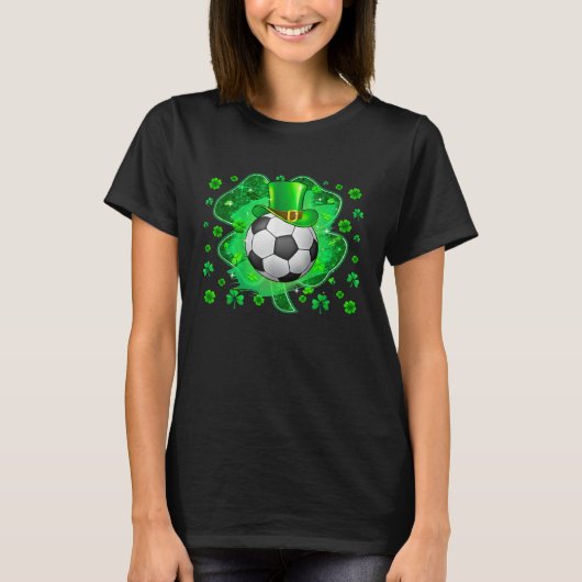 Soccer Ball Shamrock Irish St Patrick Day T-shirt (Voorkant)