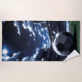 Soccer Ball Stadium Night Scene Strandlaken