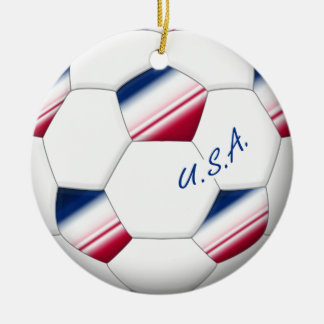 Soccer ball "U.S.A.". Balón de Fútbol de E.E.U.U. Keramisch Ornament