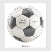 Soccer Ball Vinyl Sticker | Personalized Team Name (Vel)