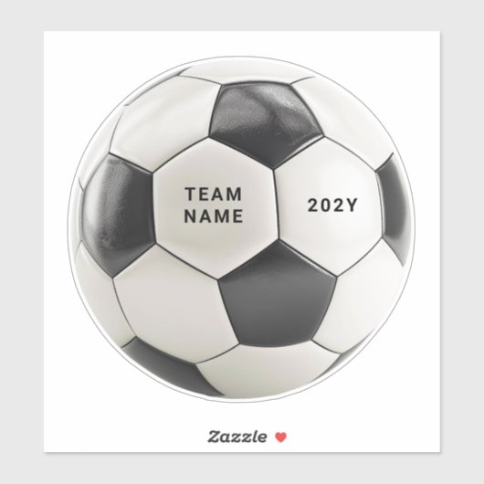 Soccer Ball Vinyl Sticker | Personalized Team Name (Vel)