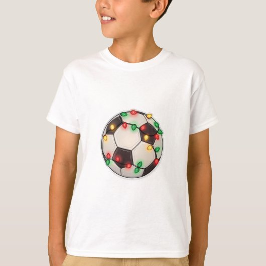 Soccer Ball with Christmas Lights T-shirt (Voorkant)
