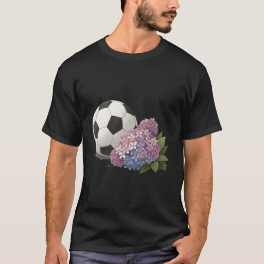 Soccer Ball with Hydrangea T-shirt (Voorkant)