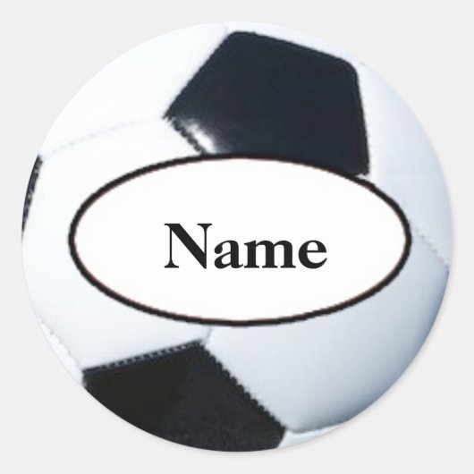 Soccer ball with your name on it ronde sticker (Voorkant)