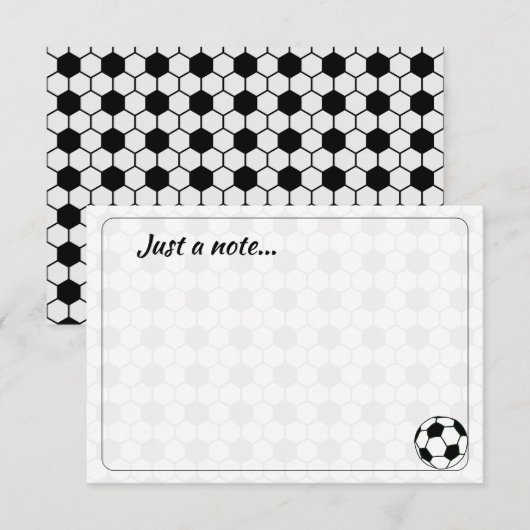 Soccer Balls Black and White Custom Just a Note Notitiekaartje (Voorkant / Achterkant)