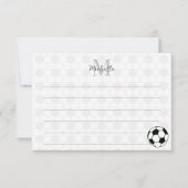 Soccer Balls Black and White Custom Lined Monogram Notitiekaartje (Voorkant)