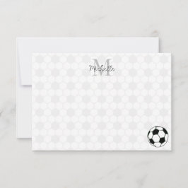 Soccer Balls Black and White Personalized Monogram Notitiekaartje