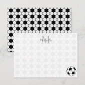 Soccer Balls Black and White Personalized Monogram Notitiekaartje (Voorkant / Achterkant)