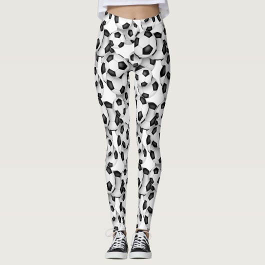 Soccer balls pattern leggings (Voorkant)
