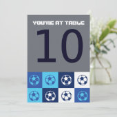 SOCCER Bar Bat Mitzvah Table Number Kaart (Staand voorkant)