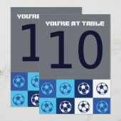 SOCCER Bar Bat Mitzvah Table Number Kaart (Voorkant / Achterkant)