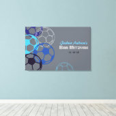 SOCCER Bar Bat MitzvahSign In Board 24x36 Canvas Afdruk (Insitu (Houten vloer))