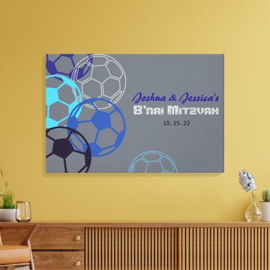 SOCCER Bar Bat MitzvahSign In Board Canvas Afdruk (Insitu (Woonkamer))
