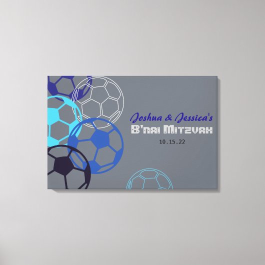 SOCCER Bar Bat MitzvahSign In Board Canvas Afdruk (Voorkant)