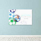 SOCCER Bar Mitzvah Inloggen Foto Geheugenbord Canvas Afdruk (Insitu (Houten vloer))