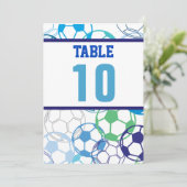 SOCCER Bar Mitzvah-tabelkaart met tabelnummer Kaart (Staand voorkant)