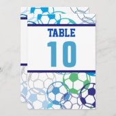 SOCCER Bar Mitzvah-tabelkaart met tabelnummer Kaart (Voorkant / Achterkant)