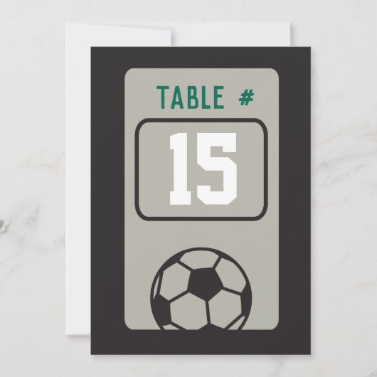 SOCCER Bar Mitzvah Table Seating Card Kaart (Voorkant)