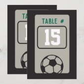 SOCCER Bar Mitzvah Table Seating Card Kaart (Voorkant / Achterkant)
