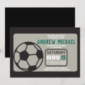 SOCCER Bar Mitzvah Uitnodiging (Voorkant / Achterkant)