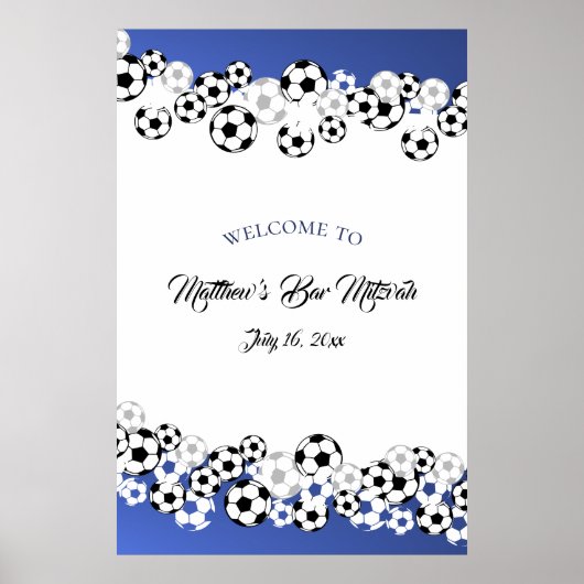 Soccer Bar Mitzvah Welkom Poster (Voorkant)