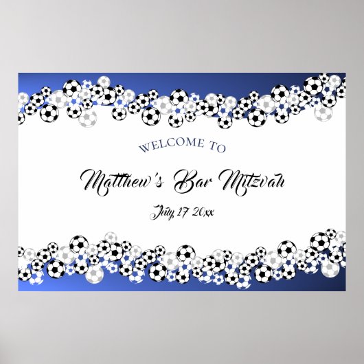 Soccer Bar Mitzvah Welkom Poster (Voorkant)