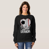 Soccer Baseball Softball Grandma Ball Grandma Hear Trui (Voorkant volledig)