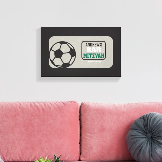 SOCCER Bat Bar Mitzvah Sign-In Memory Board Canvas Afdruk (Insitu (Woonkamer))