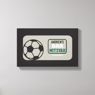 SOCCER Bat Bar Mitzvah Sign-In Memory Board Canvas Afdruk