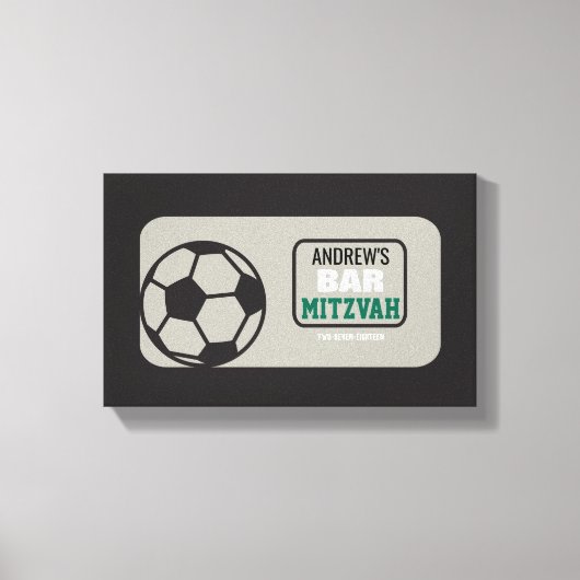 SOCCER Bat Bar Mitzvah Sign-In Memory Board Canvas Afdruk (Voorkant)