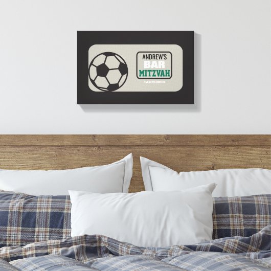 SOCCER Bat Bar Mitzvah Sign-In Memory Board Canvas Afdruk (Insitu (Slaapkamer))