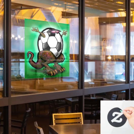 Soccer Beast Window Cling Raamsticker (Restaurant Raam)