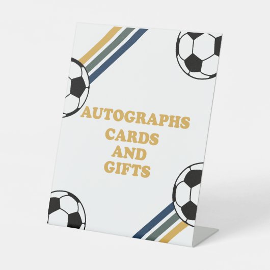 Soccer Birthday Autografen Reclamebord Met Voetstuk (Voorkant)