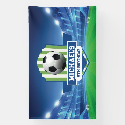 Soccer Birthday banner backdrop (Verticaal)