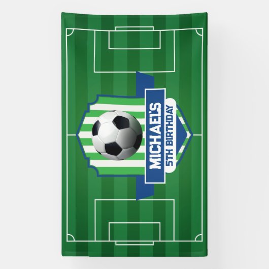 Soccer Birthday banner backdrop  (Verticaal)