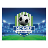 Soccer Birthday banner backdrop Perfect Poster (Voorkant)