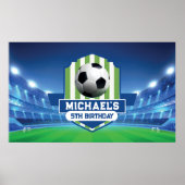 Soccer Birthday banner backdrop  Poster (Voorkant)