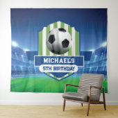 Soccer Birthday banner backdrop Wandkleed (In Situ (horizontaal))