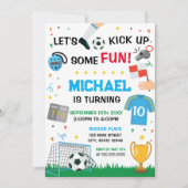 Soccer Birthday boy Invitation Kaart (Voorkant)