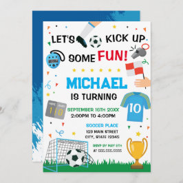 Soccer Birthday boy Invitation Kaart
