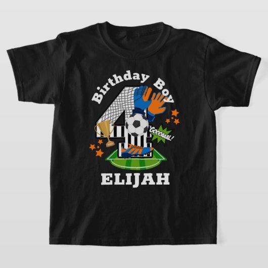 Soccer Birthday Boy Sports Fourth Birthday Shirt (Laagn)