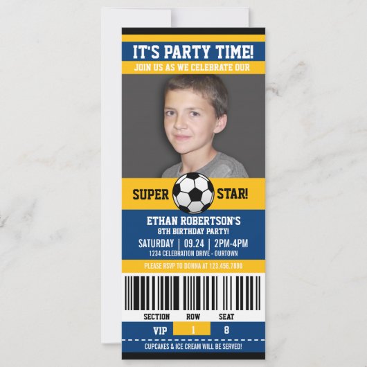 Soccer Birthday-fotosjabloon Kaart (Voorkant)