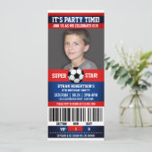 Soccer Birthday-fotosjabloon Kaart (Staand voorkant)